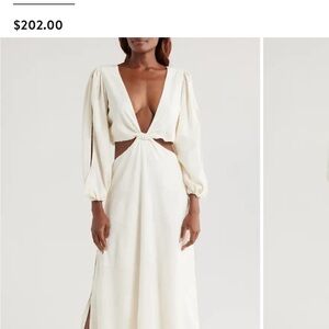 BOAMAR Bianca Balloon Sleeve Cutout Maxi Dress